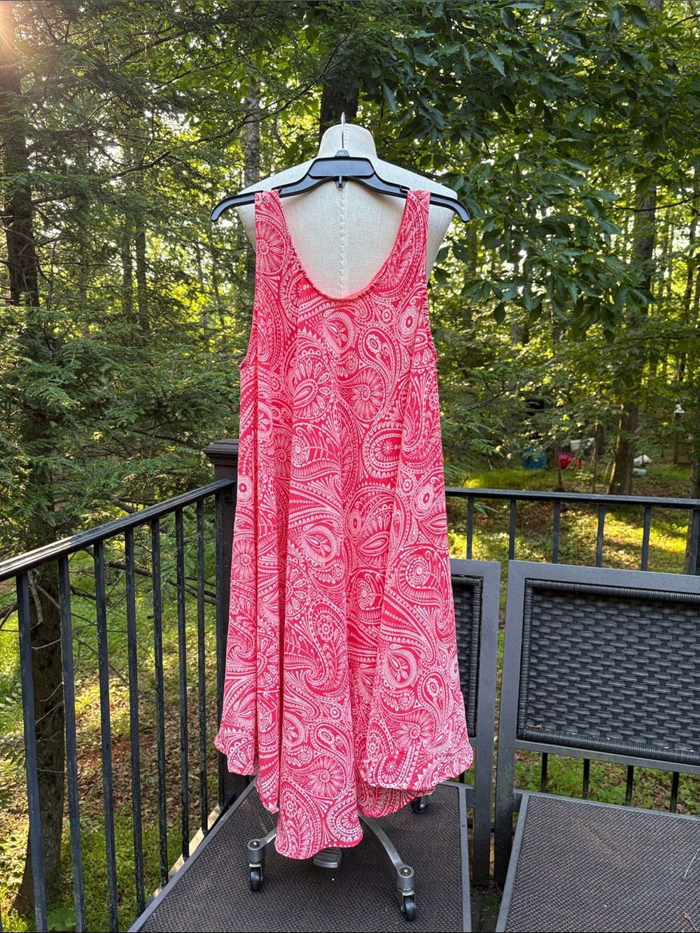 Ana & Kate Sleeveless Pink Paisley Swing Dress sz One size fits most